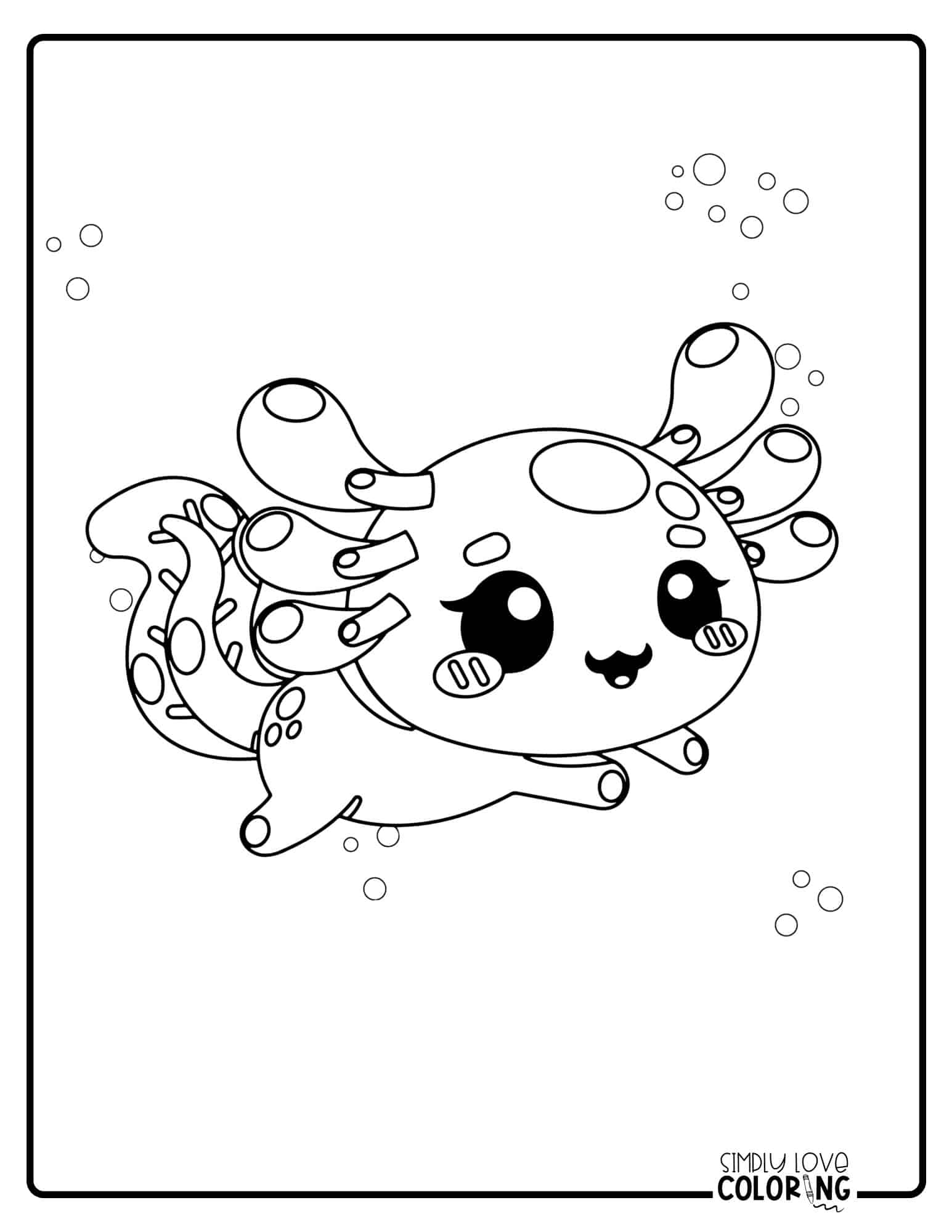 Axolotl Coloring Pages (Free PDF Printables) Simply Love Coloring