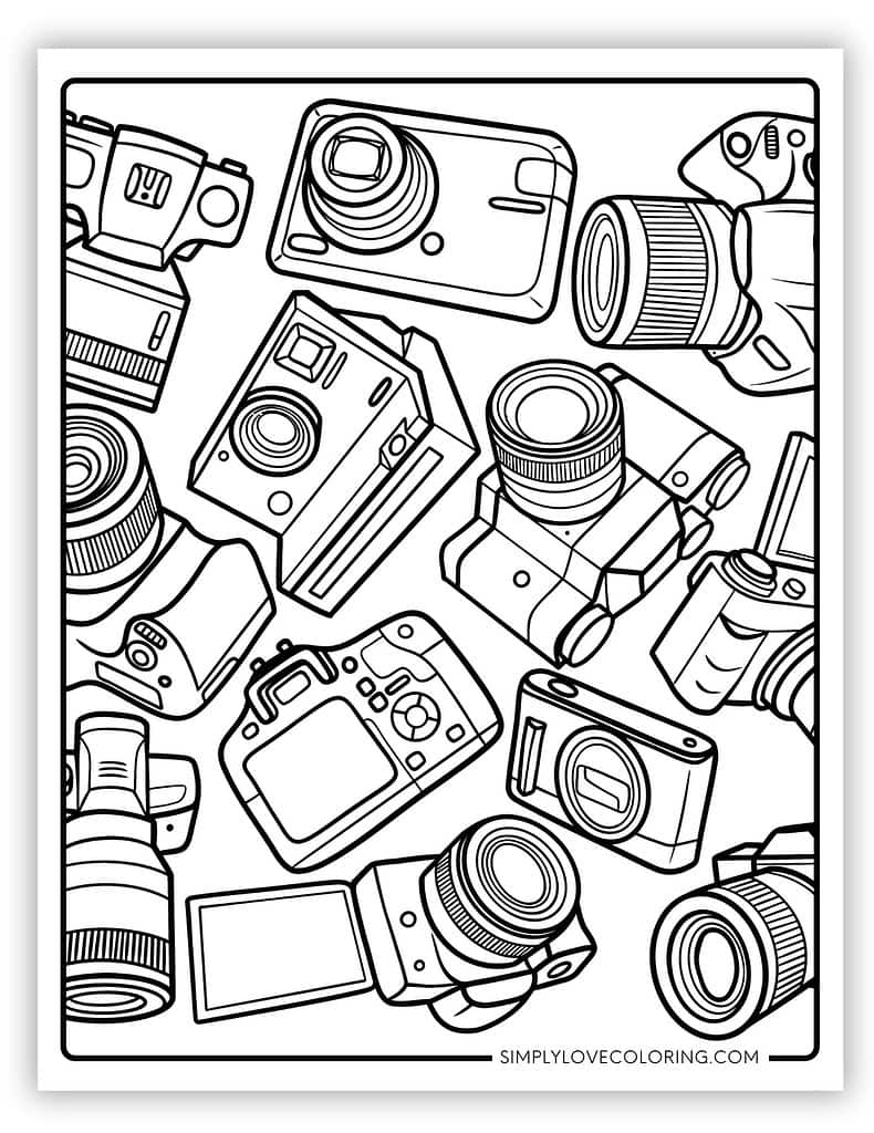 Collage of various types of cameras