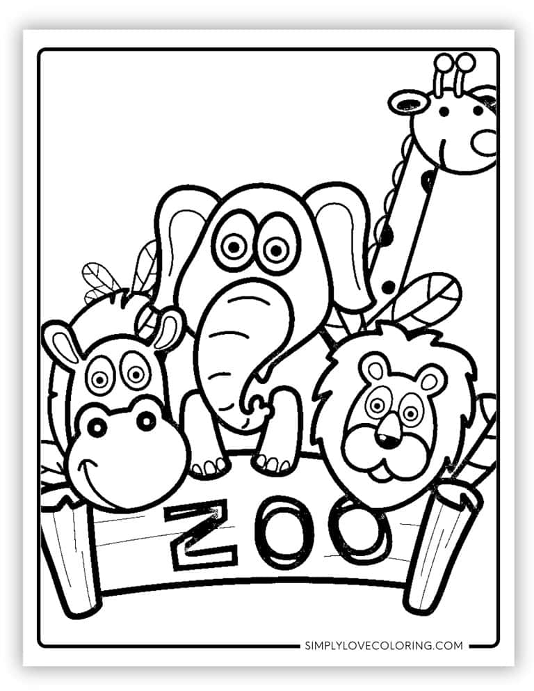 Zoo Coloring Pages (free Pdf Printables) - Simply Love Coloring