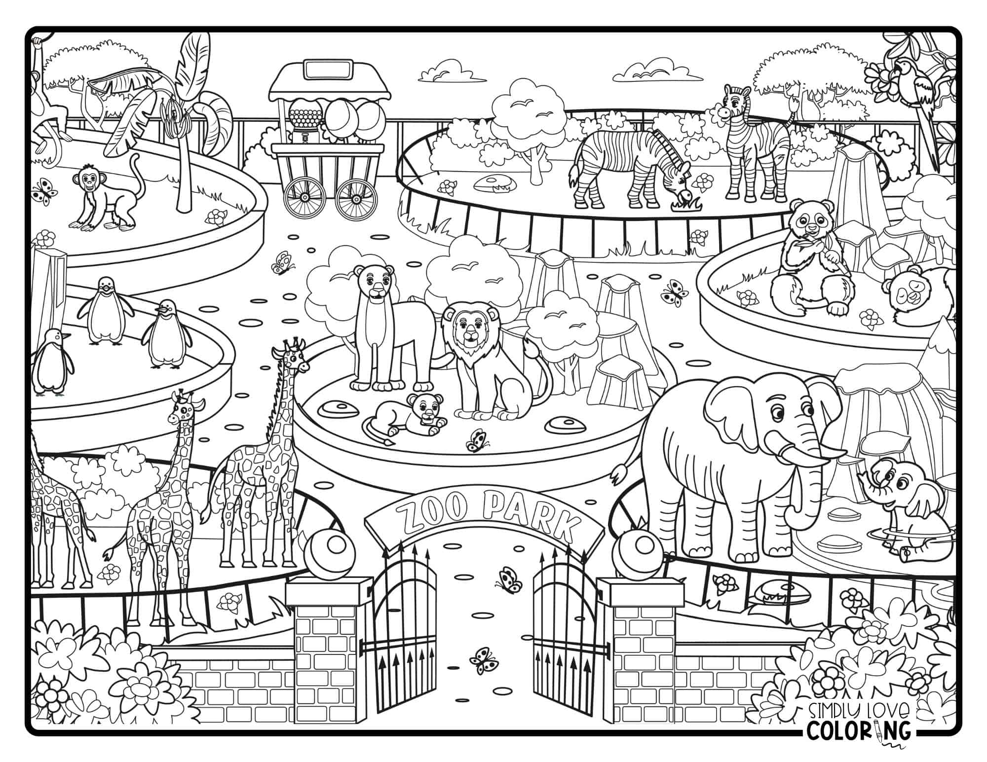 Zoo Coloring Pages (Free PDF Printables) - Simply Love Coloring