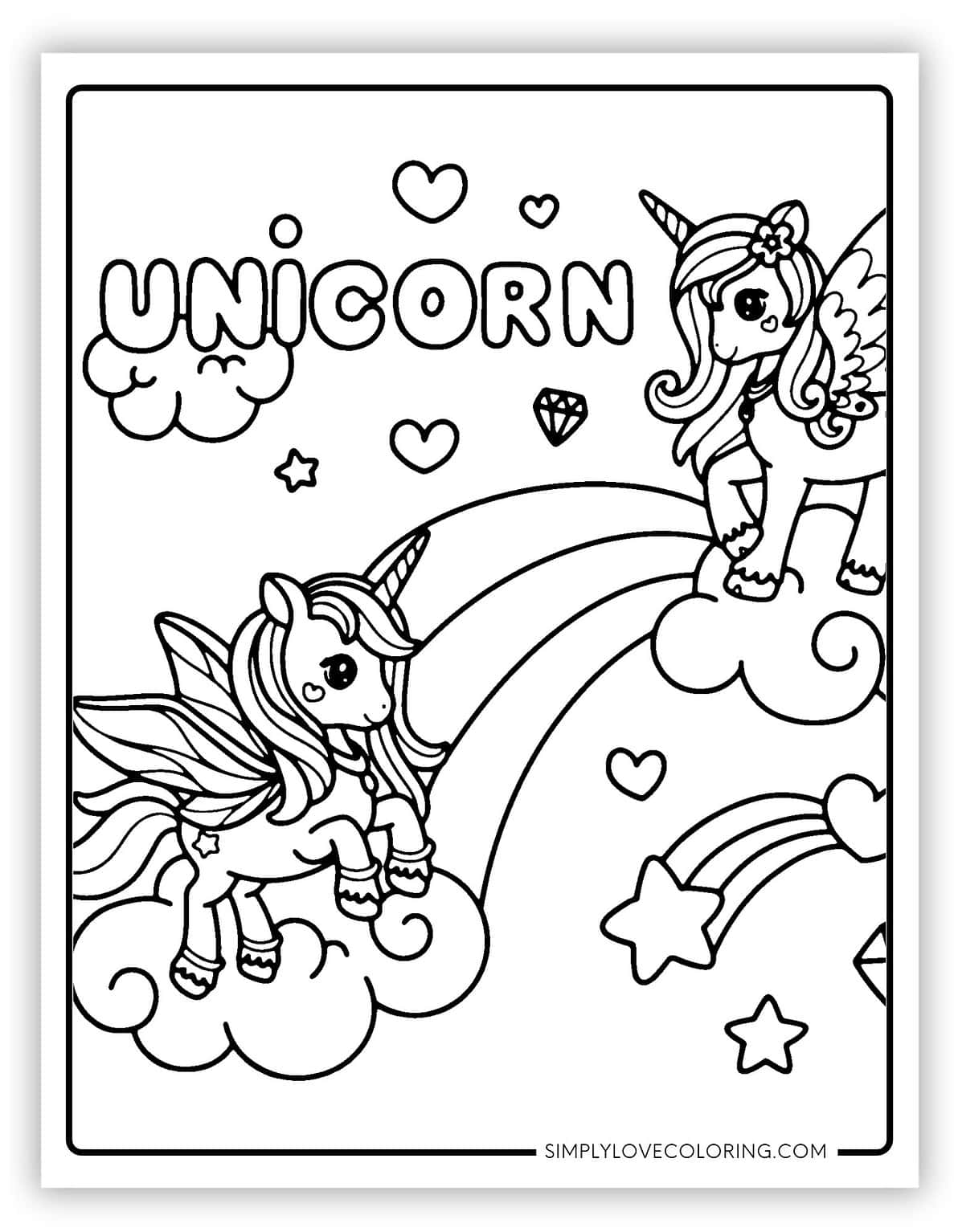 41 Cute Unicorn Coloring Pages (Free PDF Printables) - Simply Love Coloring