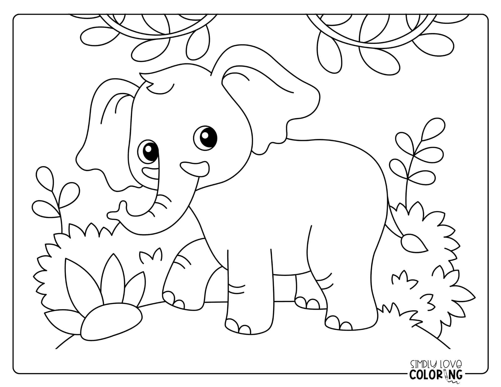 Elephant Coloring Pages (Free PDF Printables) Simply Love Coloring Elephant Coloring Pages (Free PDF Printables) Simply Love Coloring