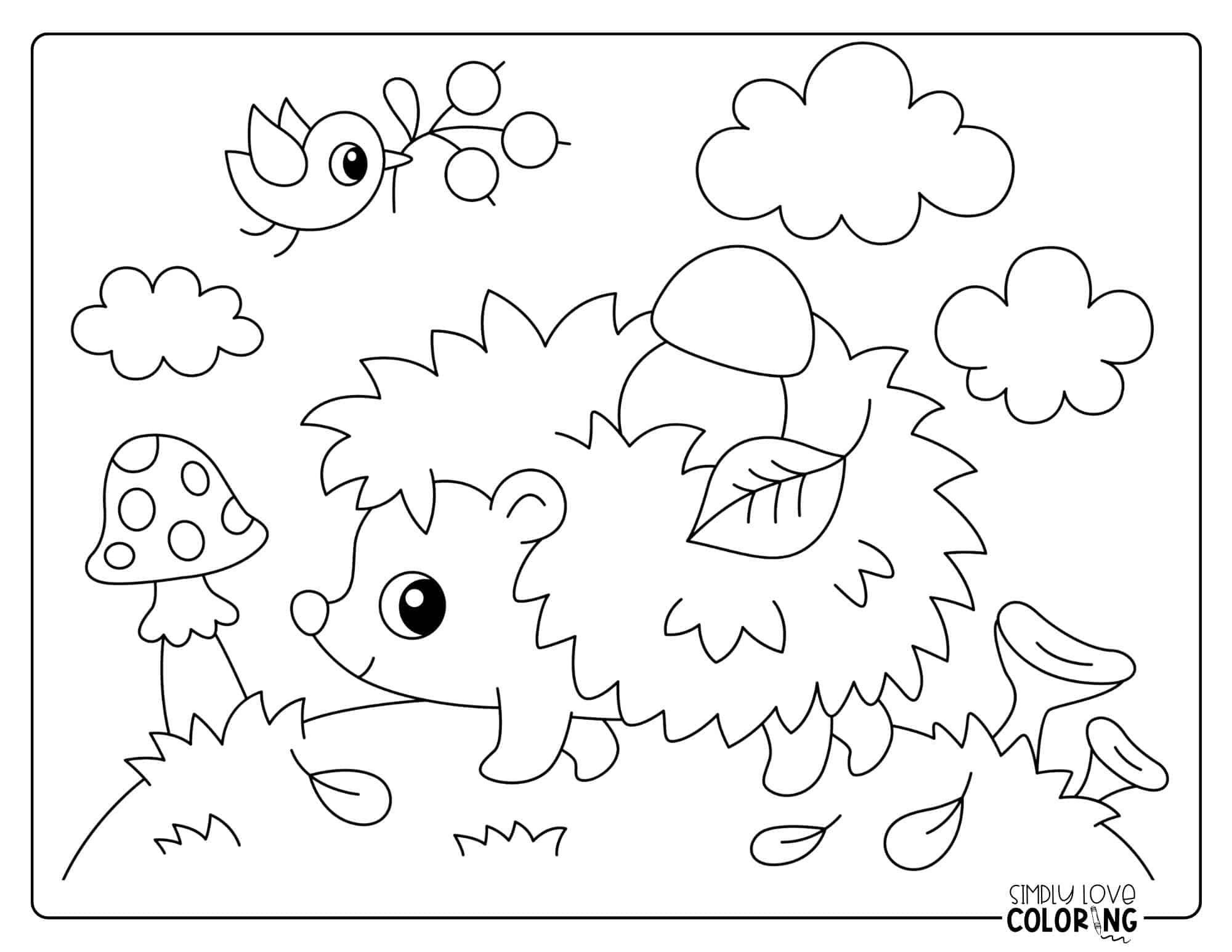 Hedgehog Coloring Pages (Free PDF Printables) - Simply Love Coloring
