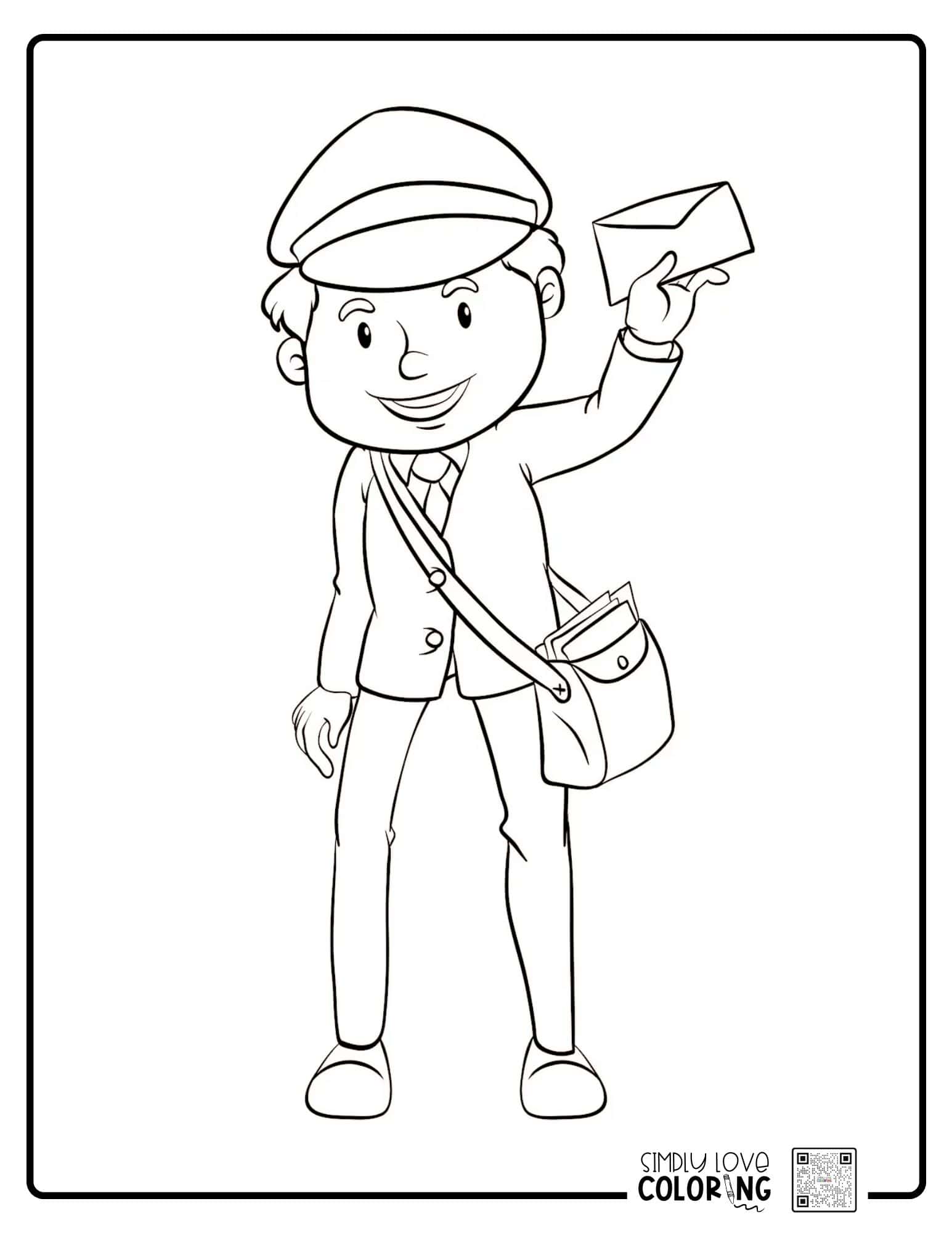 Kleurplaat Kleurplaten Postman Postbode Beroepen Pieter Ausmalbilder 
