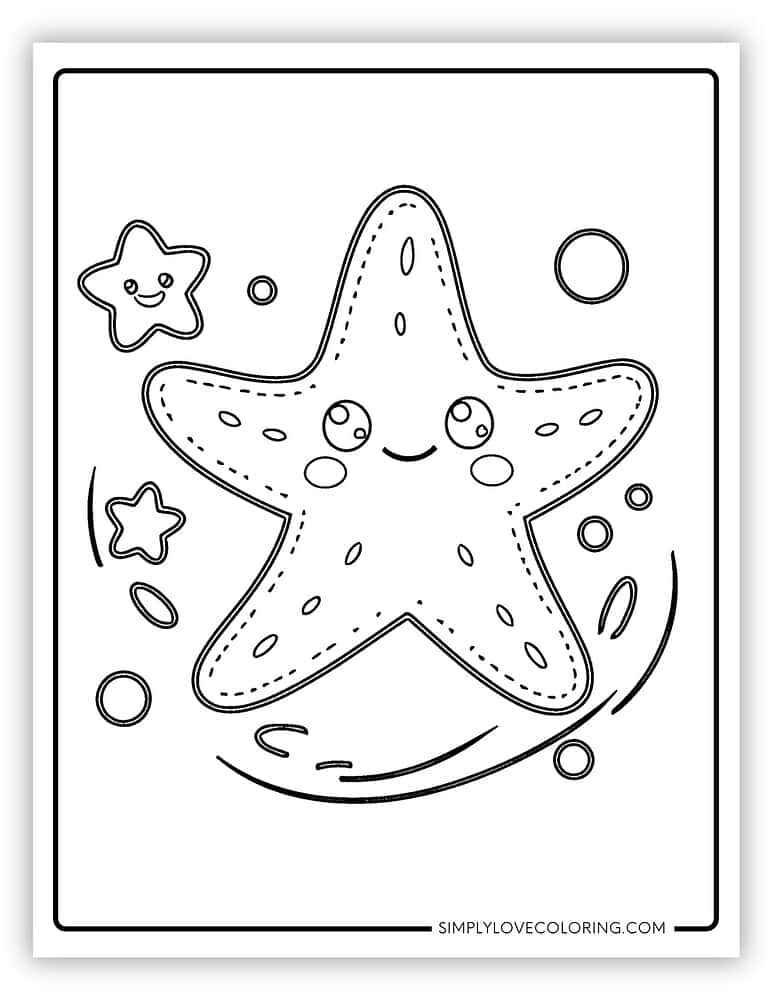 14 Starfish Coloring Pages (Free PDF Printables) - Simply Love Coloring