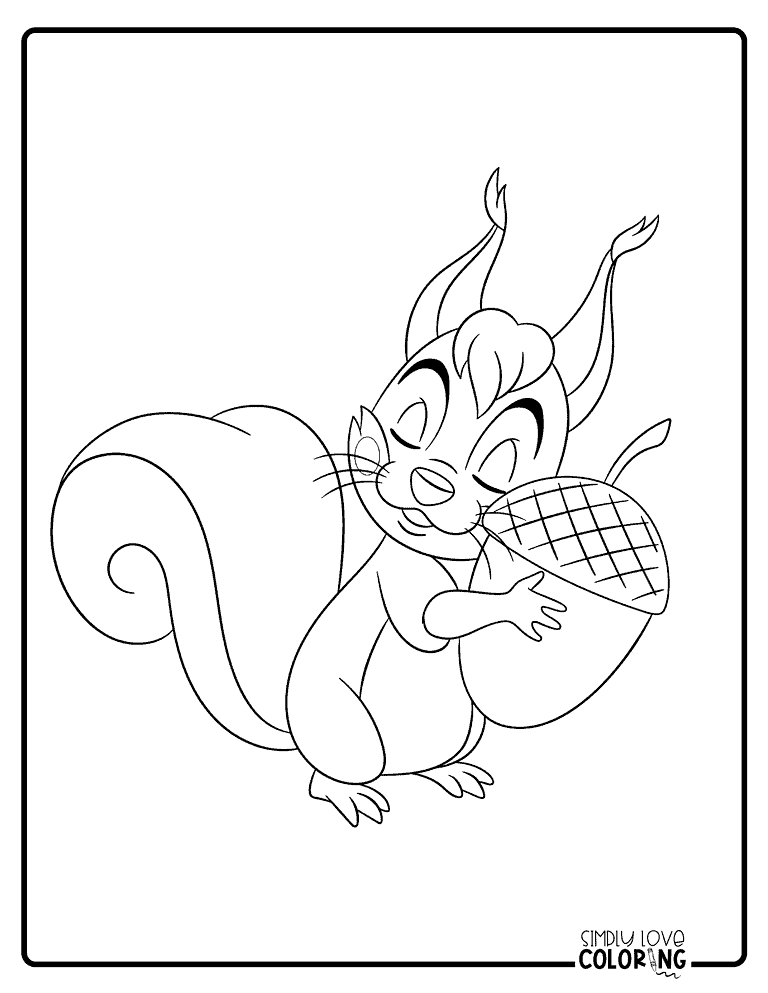 15 Cute Squirrel Coloring Pages (Free PDF Printables) - Simply Love ...