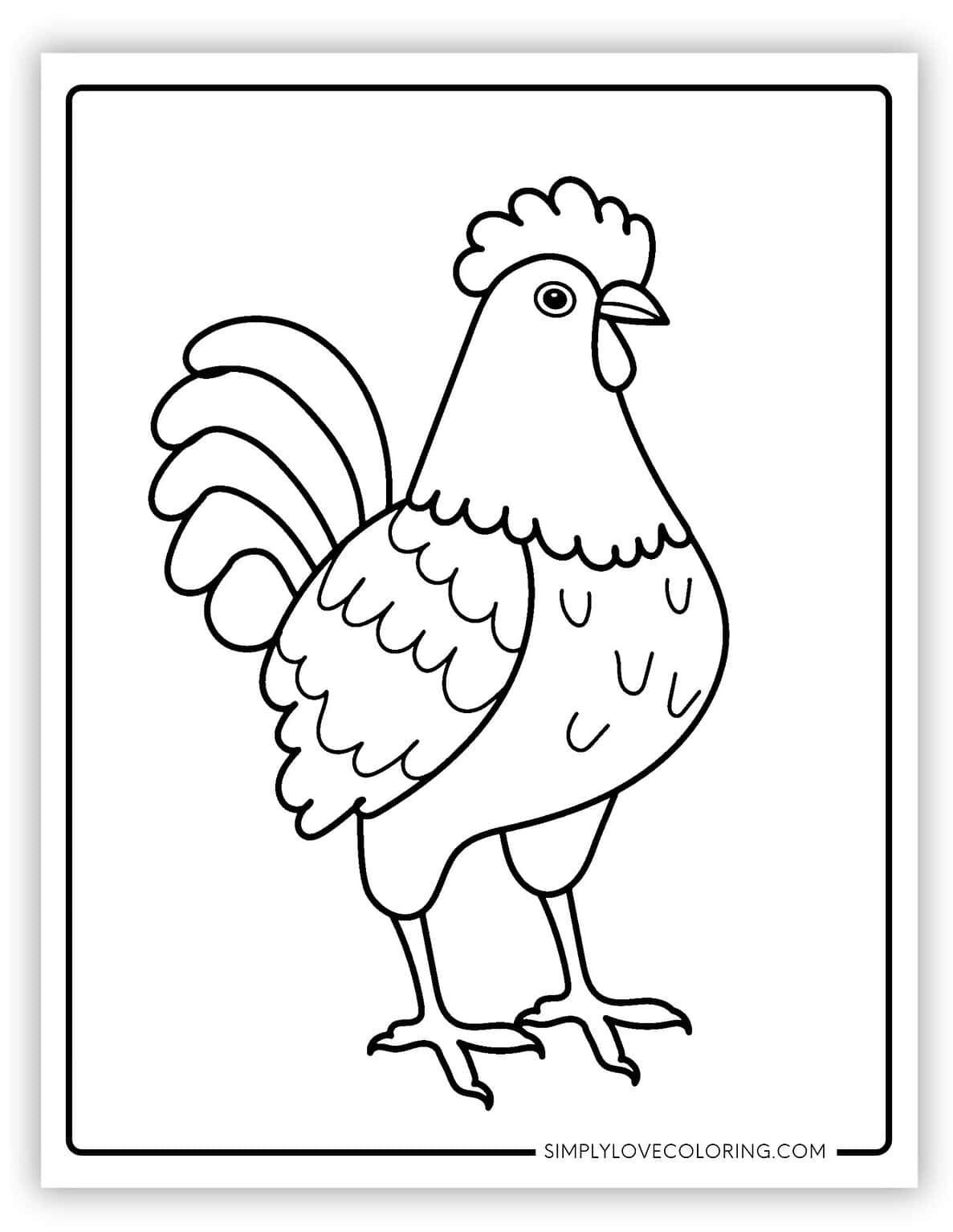 19 Rooster Coloring Pages (Free PDF Printables) - Simply Love Coloring