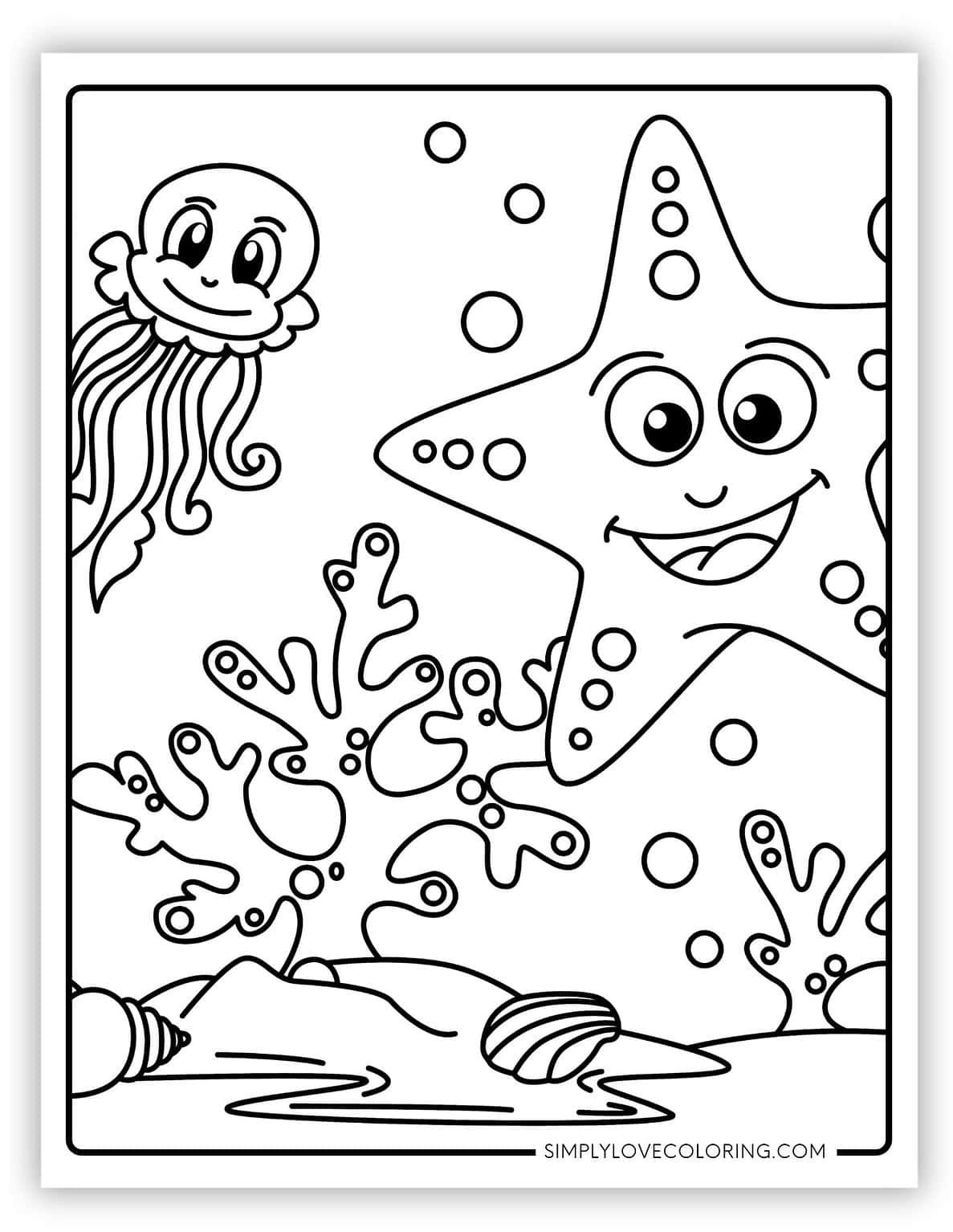 14 Starfish Coloring Pages (Free PDF Printables) - Simply Love Coloring