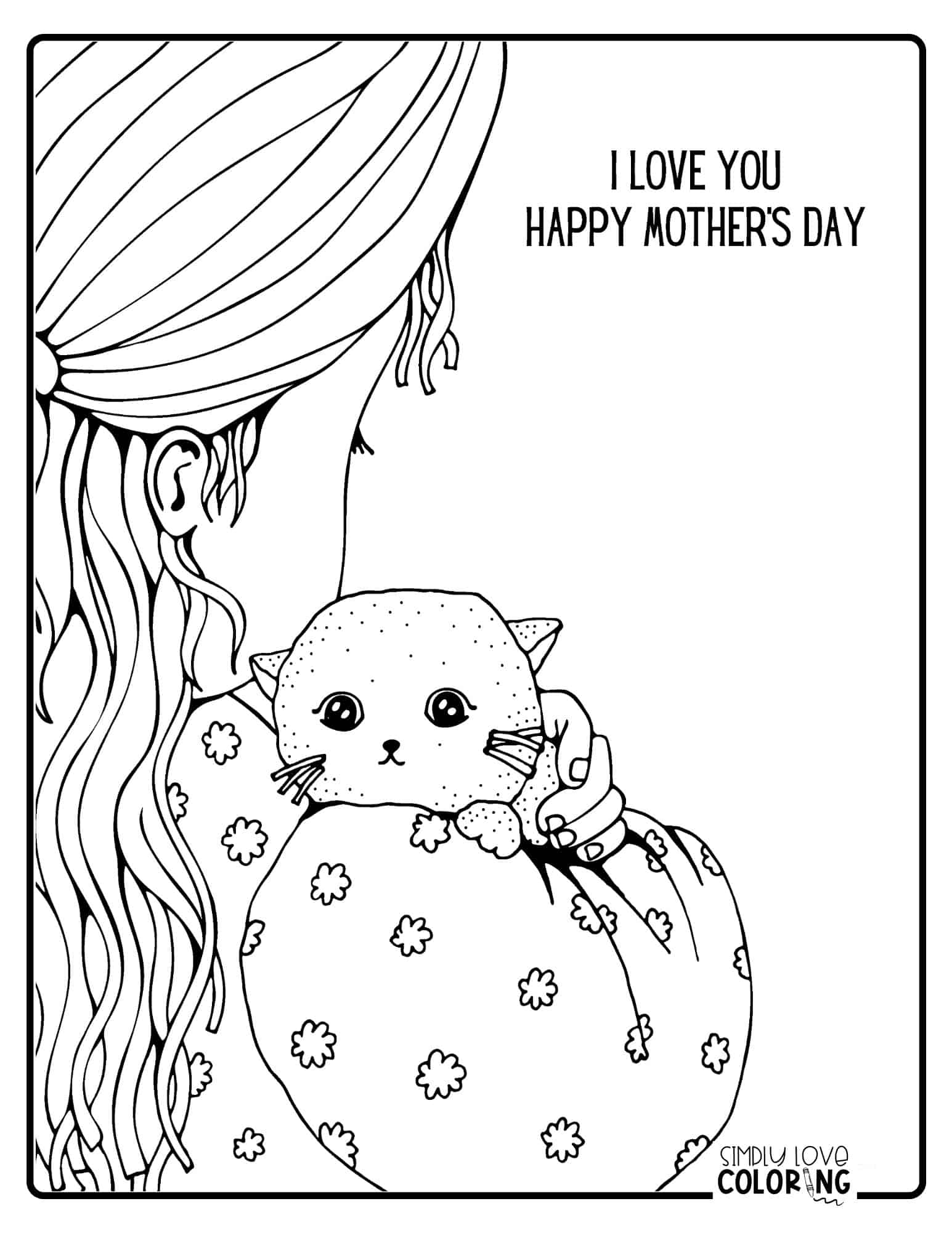Free Mother's Day Coloring Pages Simply Love Coloring