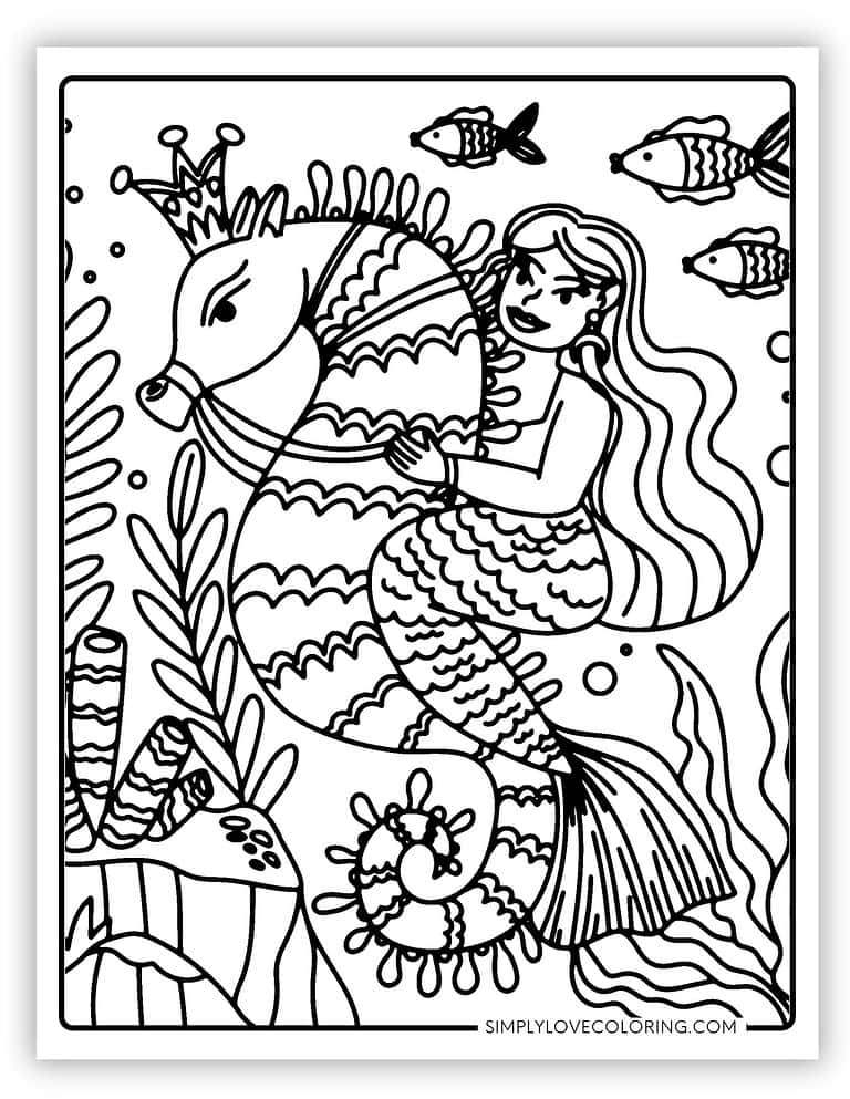 35 Seahorse Coloring Pages (Free PDF Printables) - Simply Love Coloring