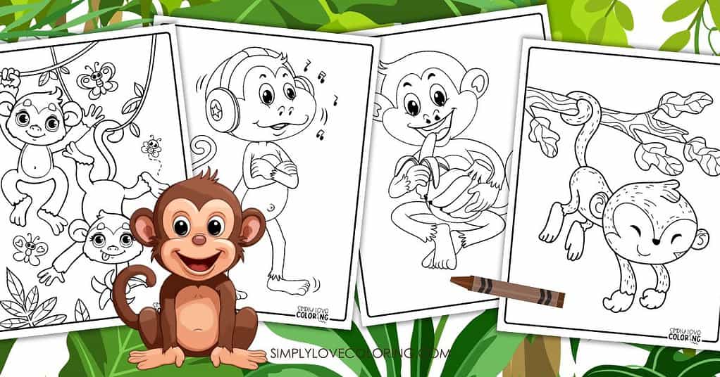 Monkey Coloring Pages (Free PDF Printables) - Simply Love Coloring
