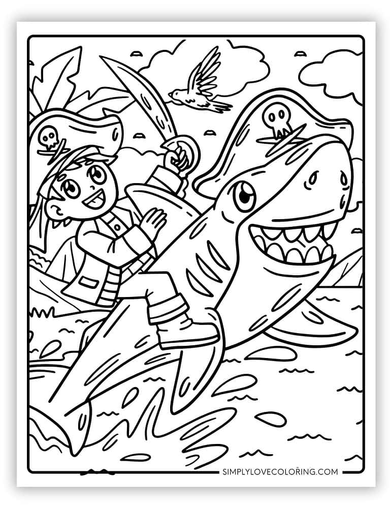 32 Shark Coloring Pages (Free PDF Printables) - Simply Love Coloring