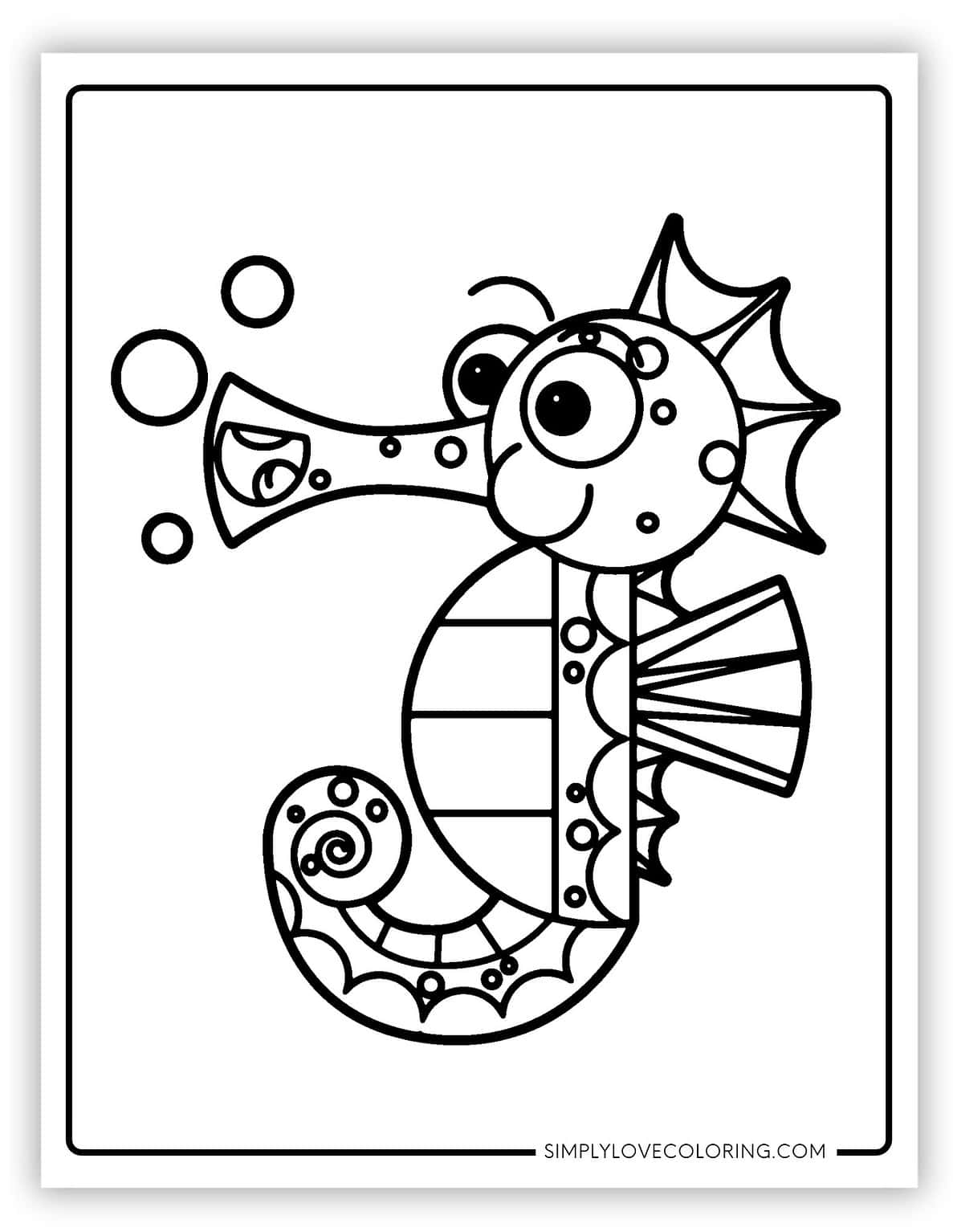 35 Seahorse Coloring Pages (Free PDF Printables) - Simply Love Coloring