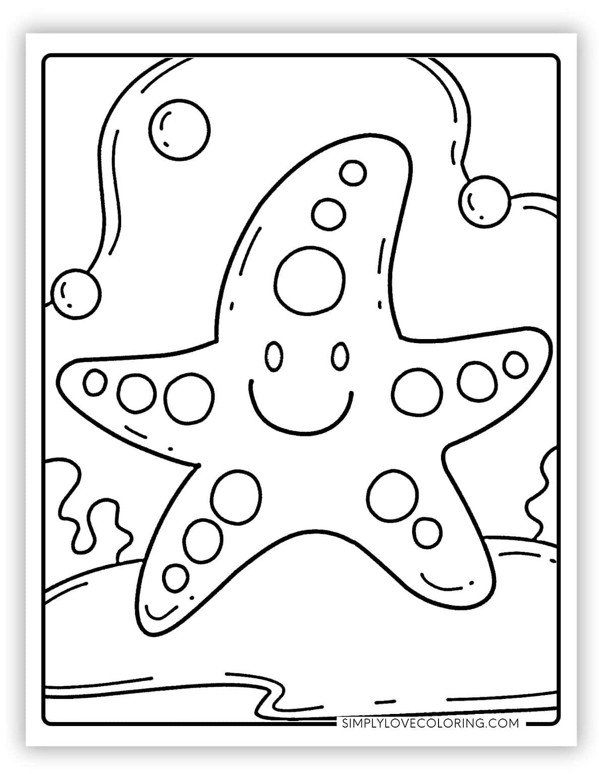 14 Starfish Coloring Pages (Free PDF Printables) - Simply Love Coloring