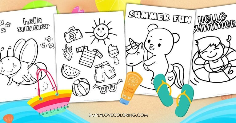 40 Cute Summer Coloring Pages (Free PDF Printables) - Simply Love Coloring