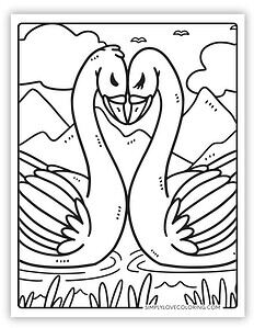 Swan Coloring Pages (Free PDF Printables) - Simply Love Coloring