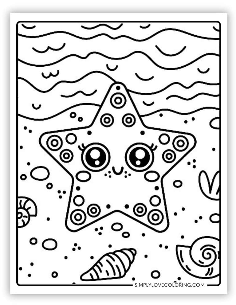 14 Starfish Coloring Pages (Free PDF Printables) - Simply Love Coloring