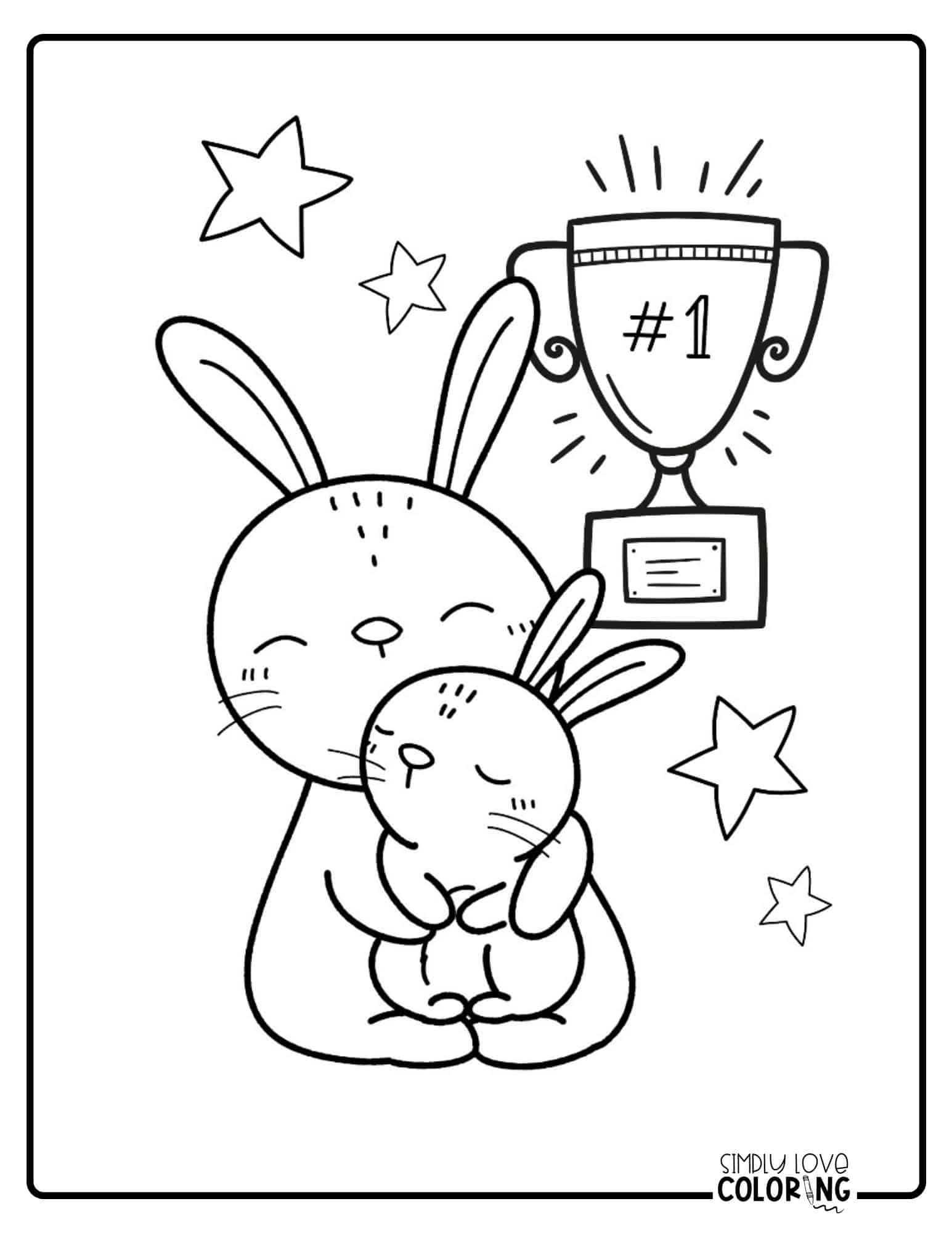 Daddy Rabbit Coloring Holidays and Special Days Coloring Pages - Simply Love Coloring