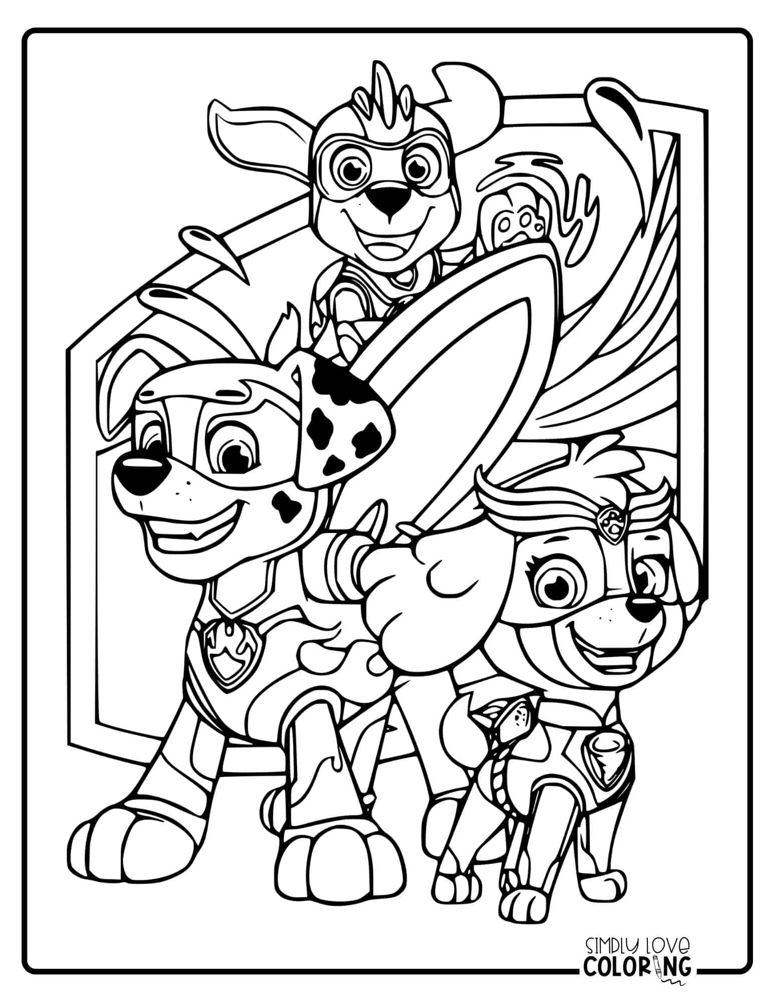 Free Paw Patrol Coloring Pages (Free PDF Printables) - Simply Love Coloring