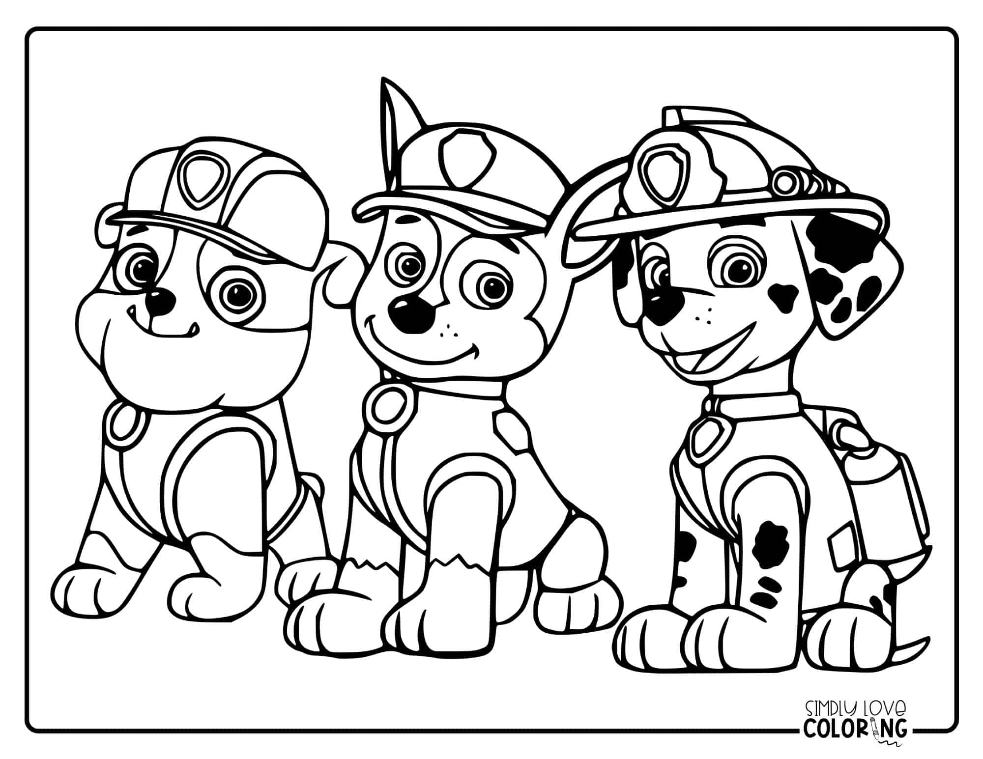 Free Paw Patrol Coloring Pages (Free PDF Printables) - Simply Love Coloring