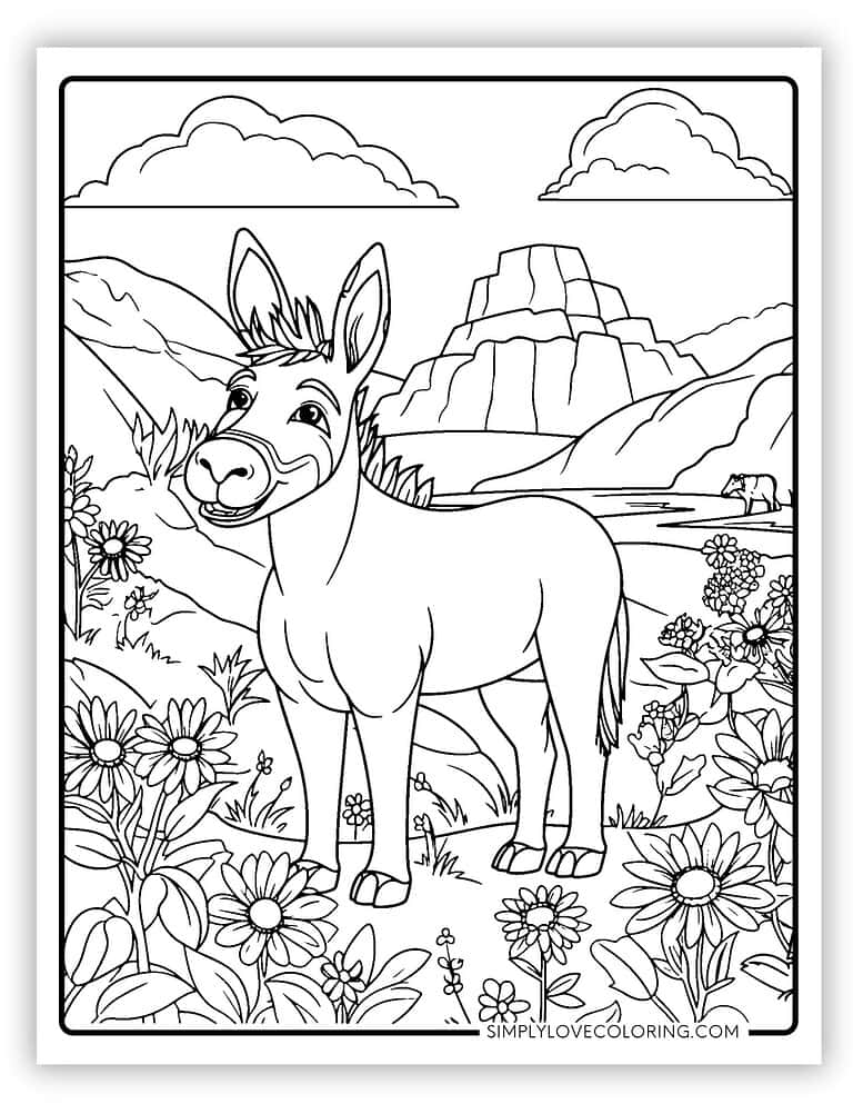 21 Cute Donkey Coloring Pages (Free PDF Printables) - Simply Love Coloring