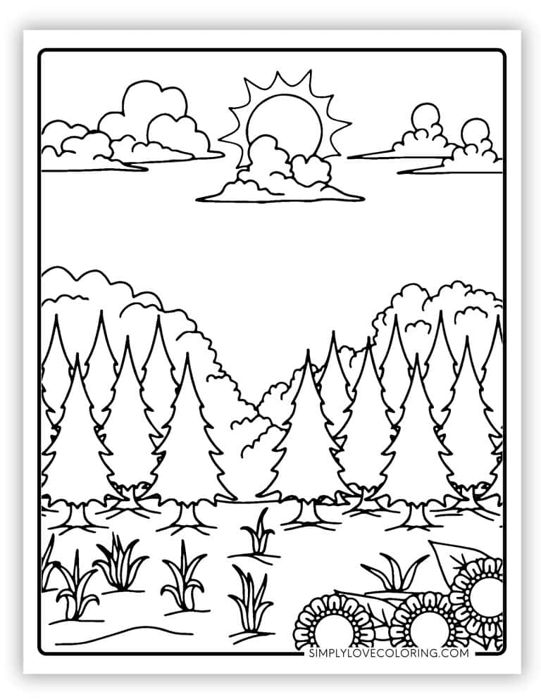 Forest Coloring Pages (Free PDF Printables) - Simply Love Coloring