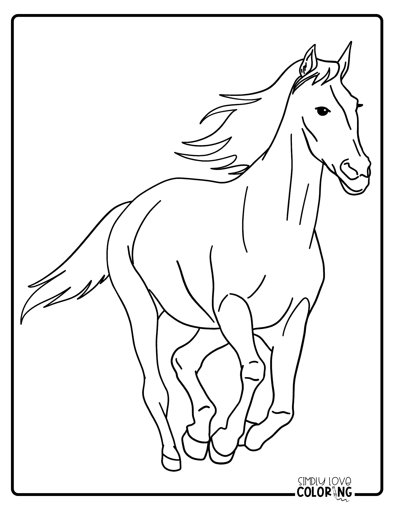 Free Horse Coloring Pages - Simply Love Coloring