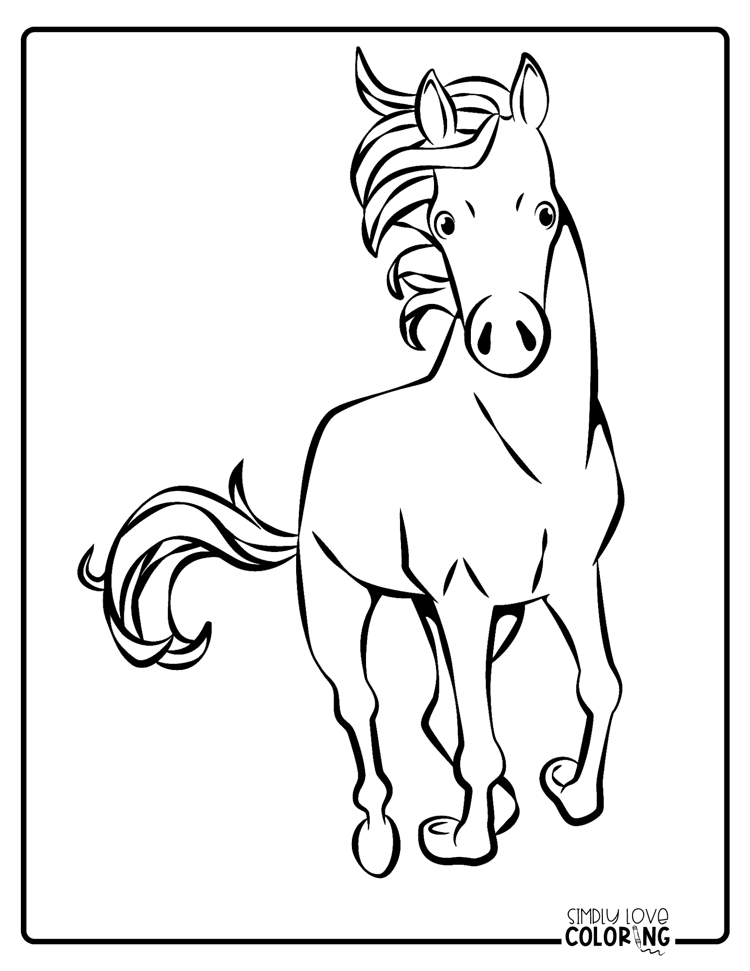Horse Coloring Pages (Free PDF Printables) - Simply Love Coloring