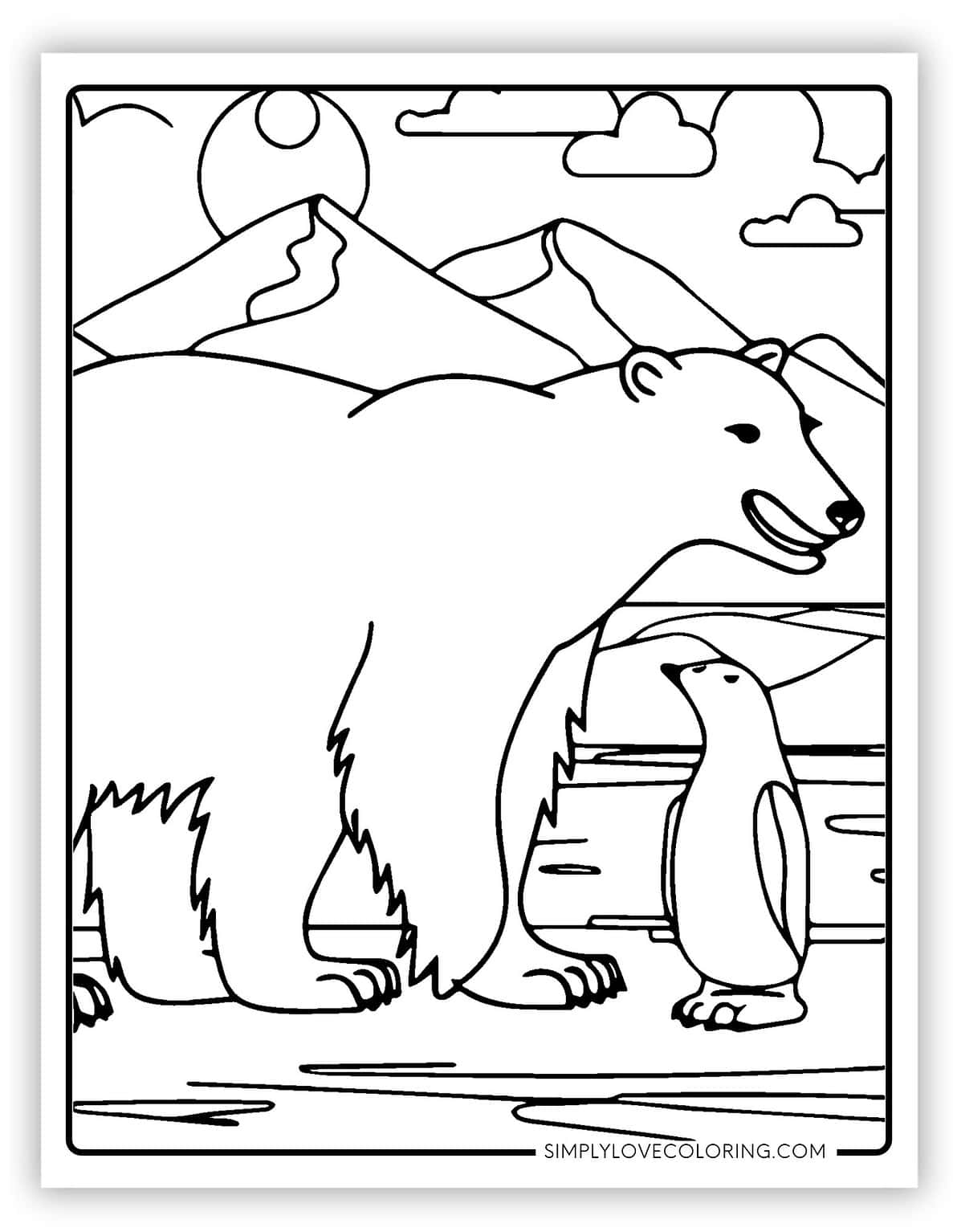 Polar Bear Coloring Pages (Free PDF Printables) - Simply Love Coloring