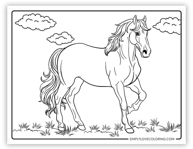 35 Horse Coloring Pages (Free PDF Printables) - Simply Love Coloring