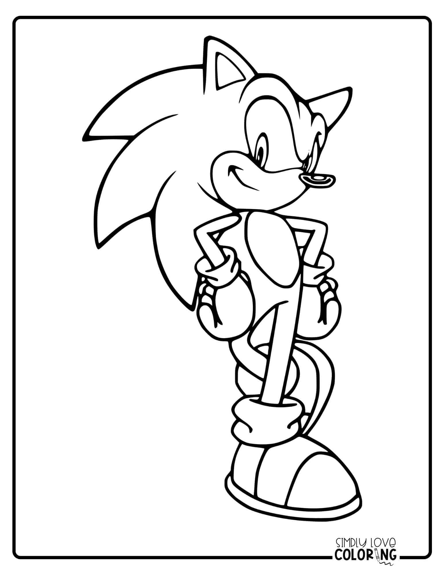Sonic Standing Coloring Page