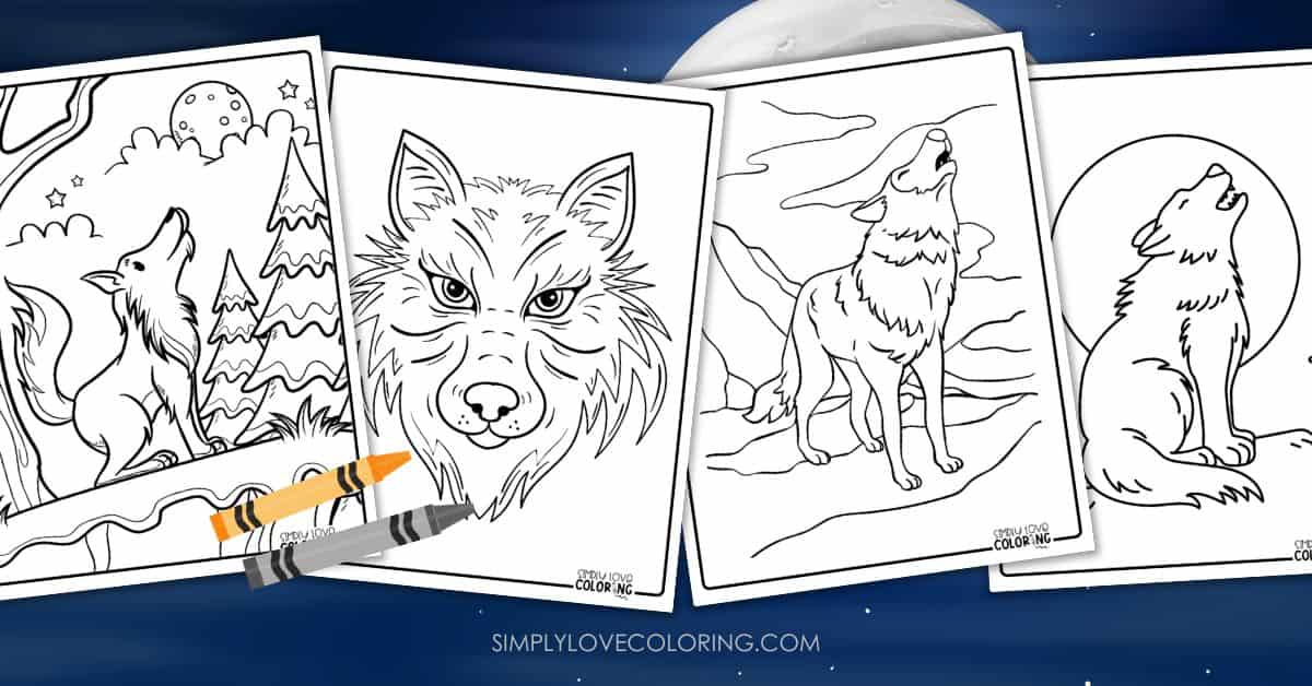 wolf coloring pages featured image