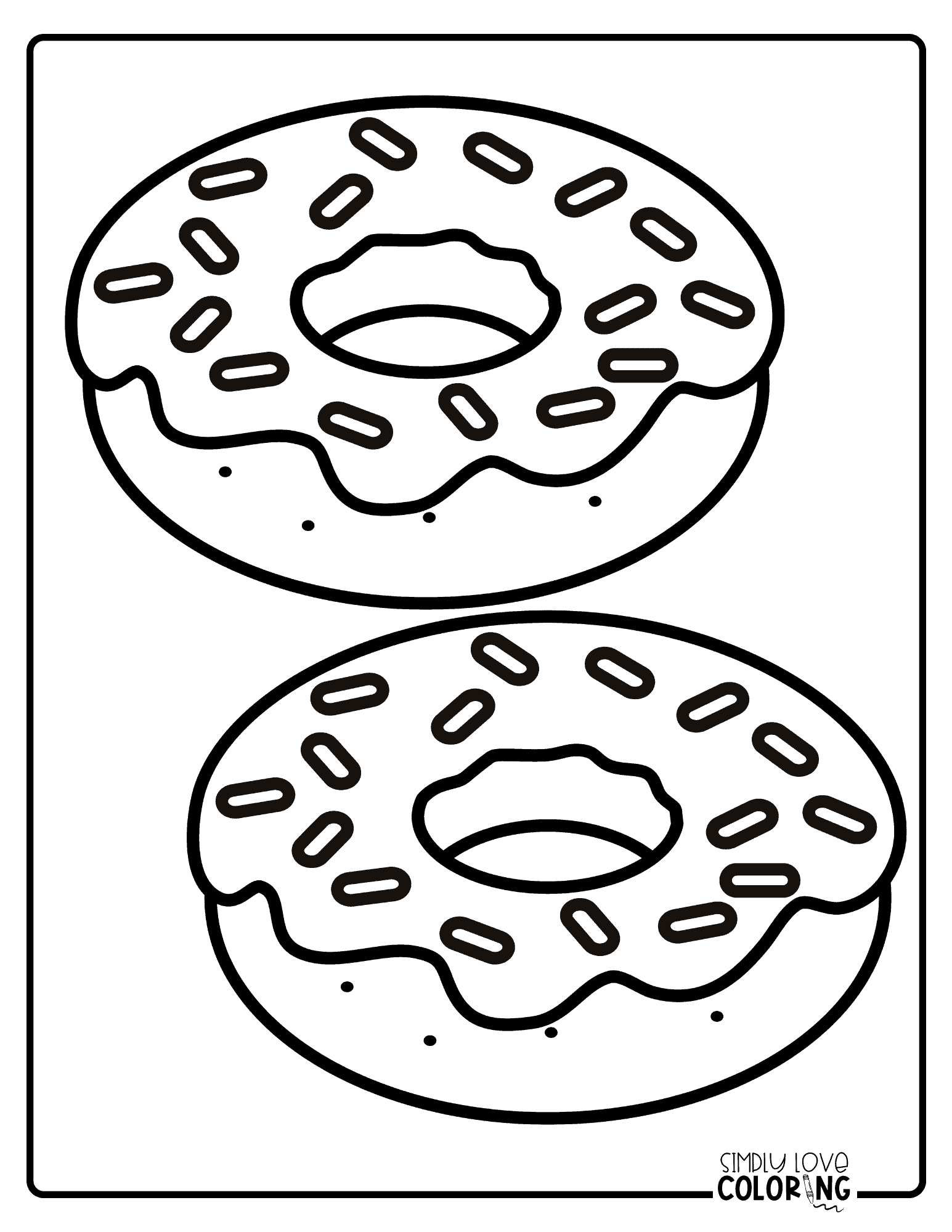 Donuts Coloring Pages Free PDF Printables Simply Love Coloring