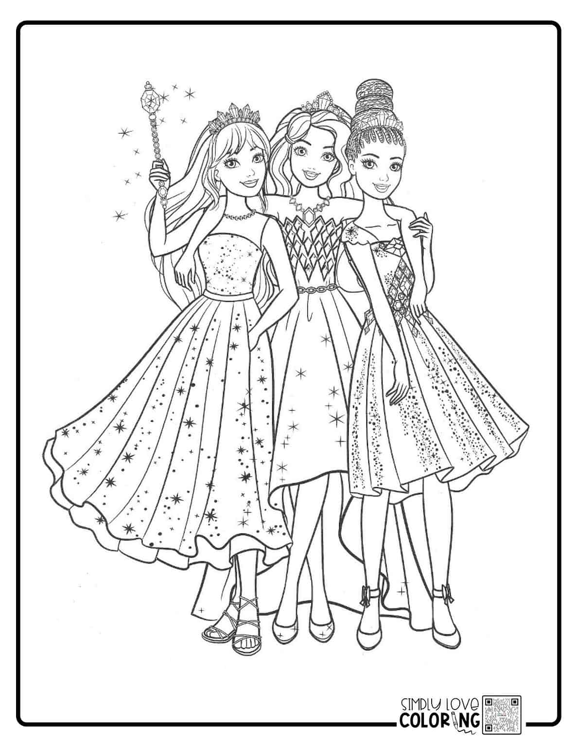 Barbie And Friends Coloring Pages