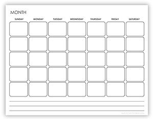 19 Blank Calendars (Free PDF Printables) - Simply Love Coloring