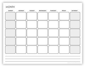 19 Blank Calendars (Free PDF Printables) - Simply Love Coloring