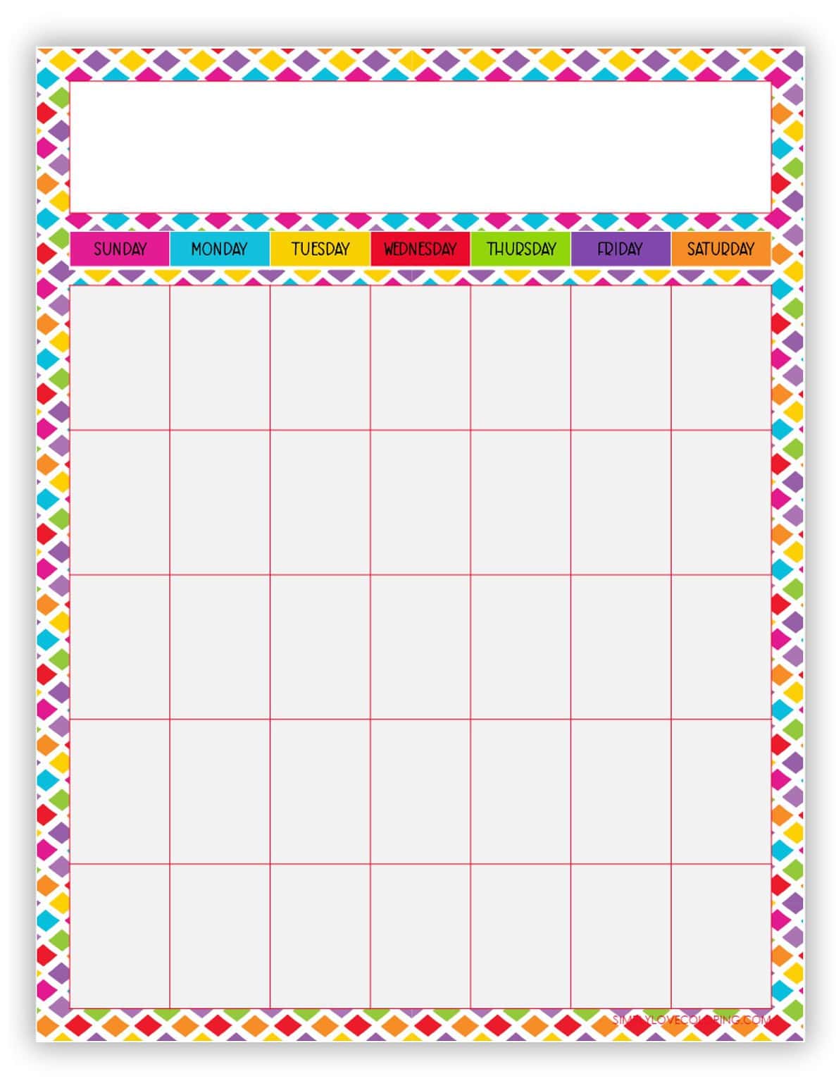 19 Blank Calendars (Free PDF Printables) - Simply Love Coloring