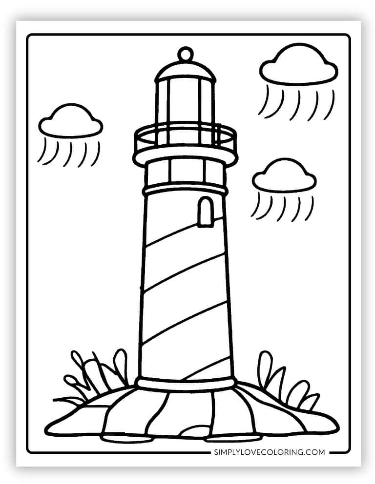 Lighthouse Coloring Pages (Free PDF Printables) - Simply Love Coloring