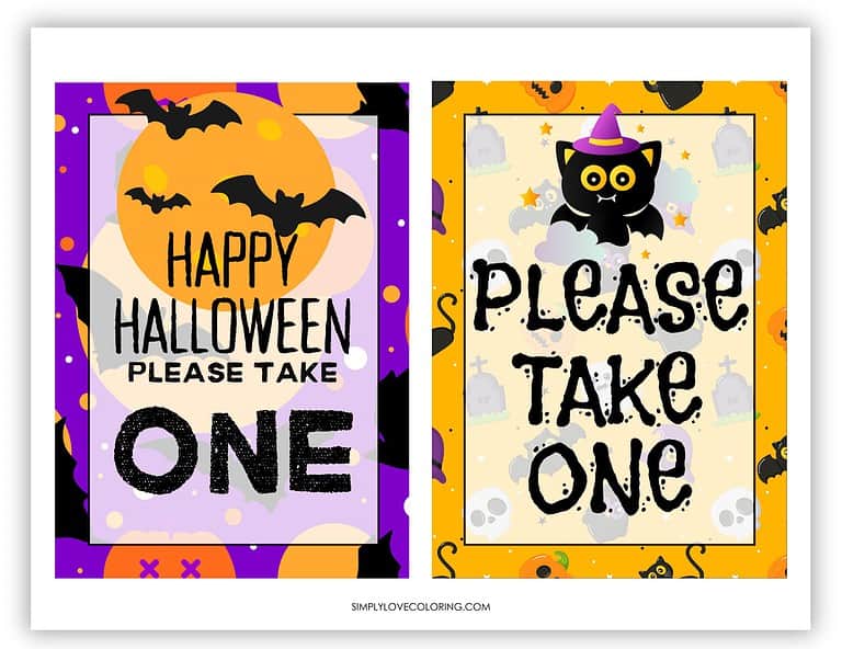 56 'Please Take One' Halloween Sign Printables (Free PDF Download ...