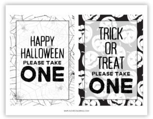 56 'Please Take One' Halloween Sign Printables (Free PDF Download ...