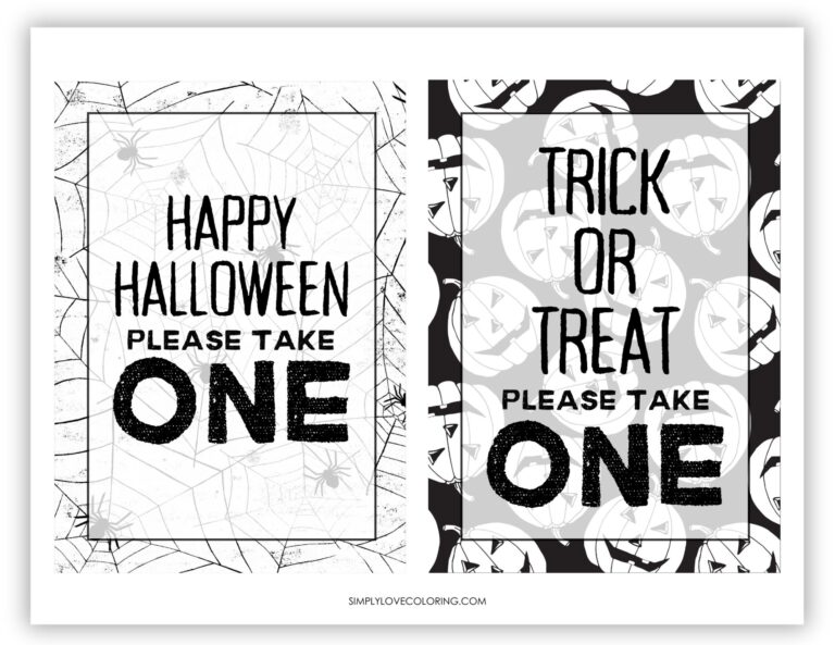 56 'Please Take One' Halloween Sign Printables (Free PDF Download ...