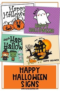 12 Happy Halloween Sign Printables (Free PDF Downloads) - Simply Love Coloring