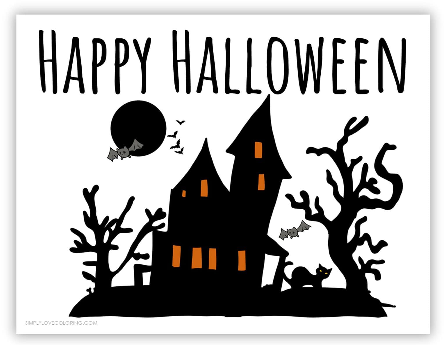 12 Happy Halloween Sign Printables (Free PDF Downloads) - Simply Love Coloring