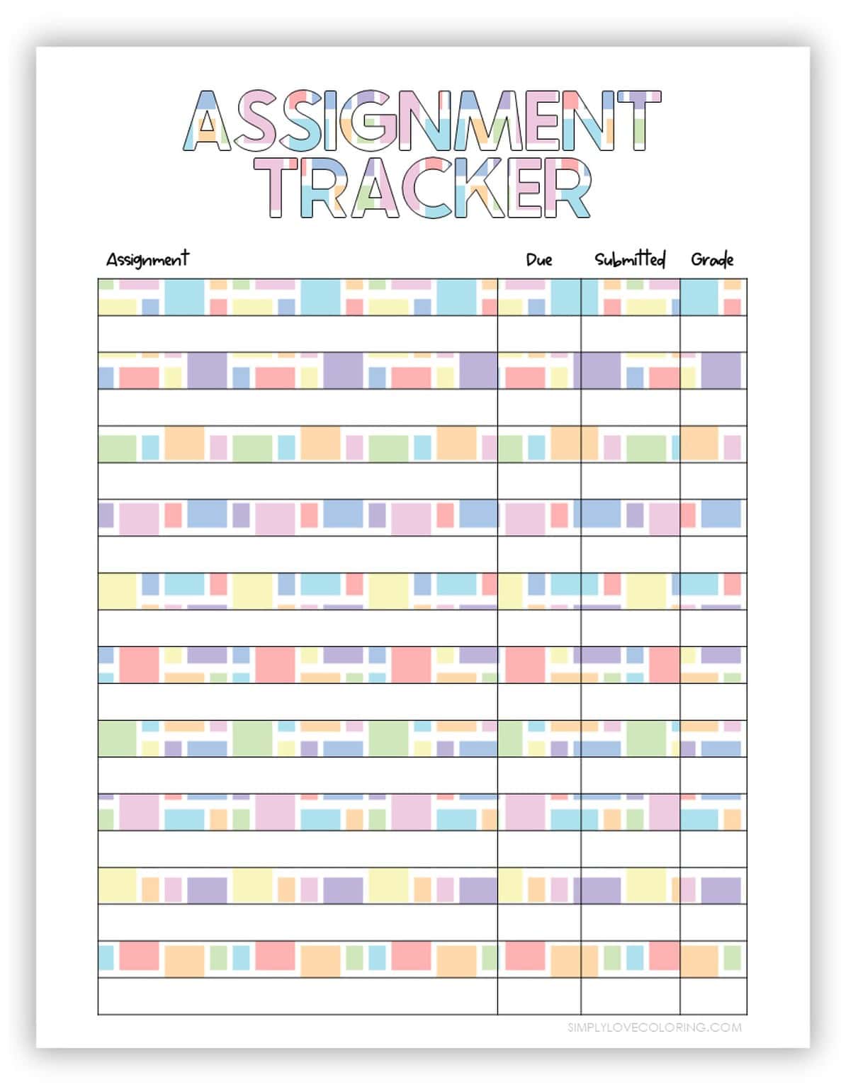 assignment tracker pdf free