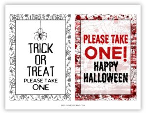 56 'Please Take One' Halloween Sign Printables (Free PDF Download ...