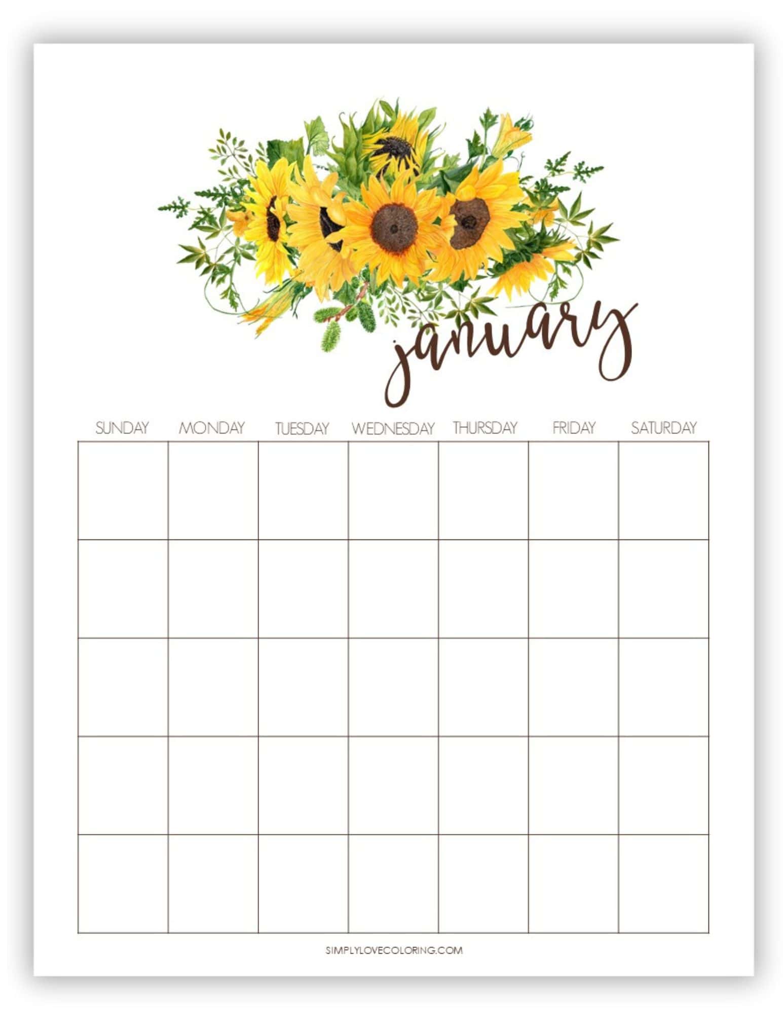 Undated Calendars (Free PDF Printables) - Simply Love Coloring