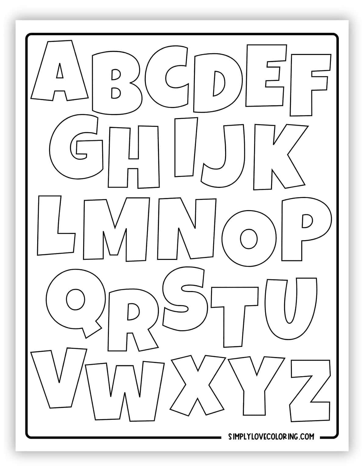 Printable Bubble Letters (Free PDF Printables) - Simply Love Coloring