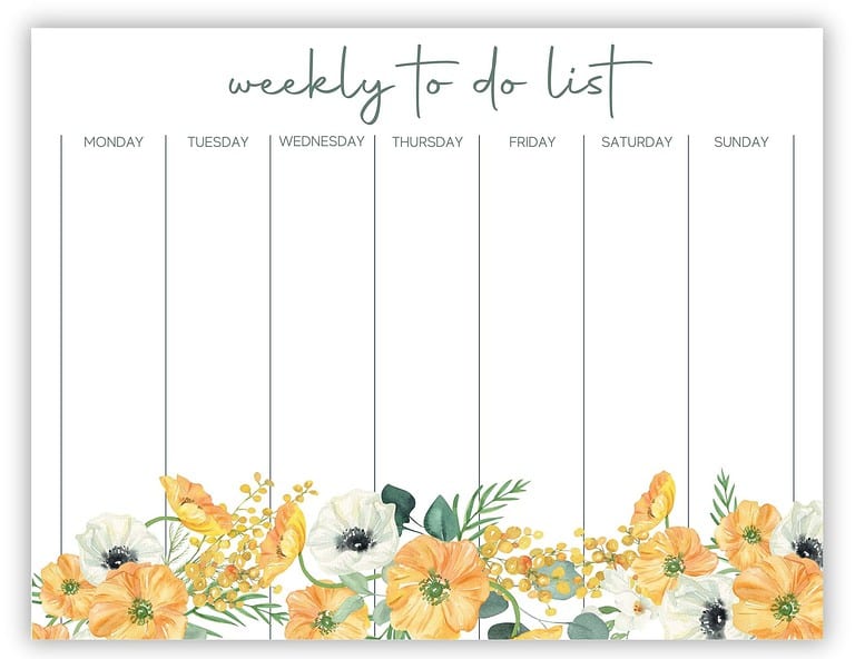 Weekly To-Do Lists (Free PDF Printables) - Simply Love Coloring