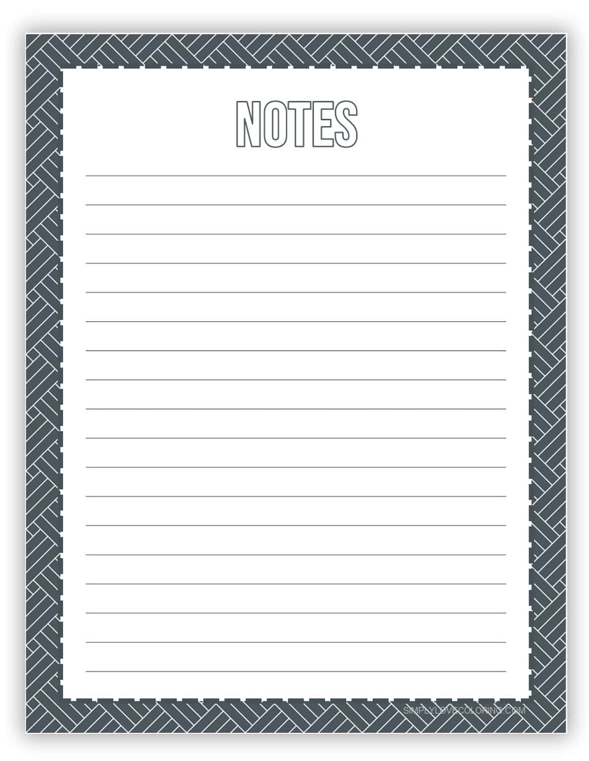 38 Printable Notes Page (Free PDF Printables) - Simply Love Coloring