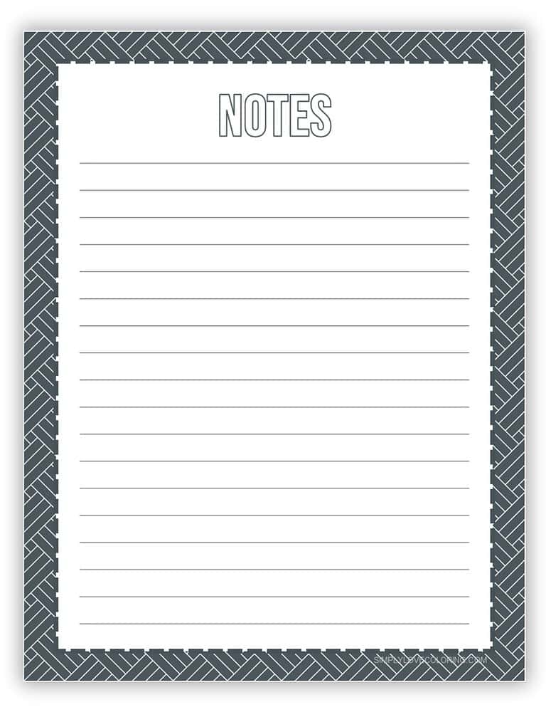 38 Printable Notes Page (Free PDF Printables) - Simply Love Coloring